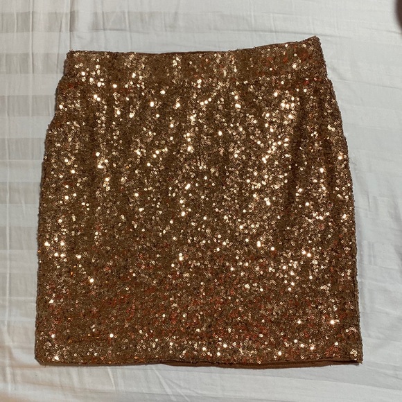 Rose Gold/Copper Sequin Skirt - Picture 1 of 3